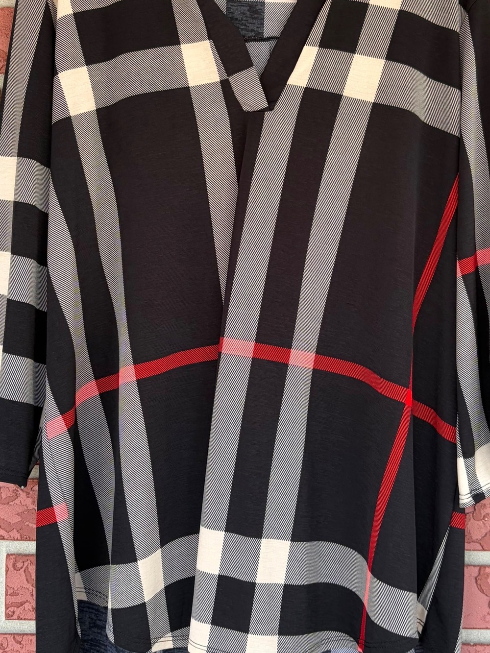 HEIMISH USA Black Plaid Tunic with Red Accents - Picture 2 of 3